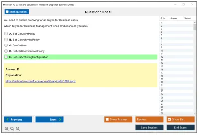 Microsoft 70-334 Core Solutions of Microsoft Skype for Business 2015 Practice test exam simulator test engine exam Prep practice test questions answers Image 10