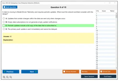 Cisco 300-420 Designing Cisco Enterprise Networks (ENSLD) Practice test exam simulator test engine exam Prep practice test questions answers Image 9
