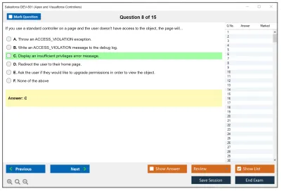 Salesforce DEV-501 Certified Force.com Advanced Developer Practice test exam simulator test engine exam Prep practice test questions answers Image 8
