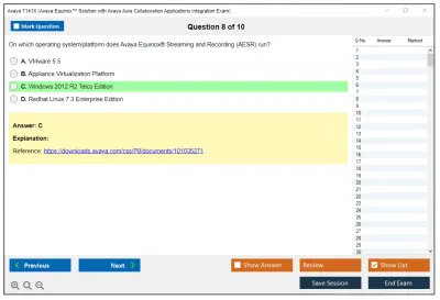 Avaya 7141X Avaya Equinox™ Solution with Avaya Aura Collaboration Applications Integration Exam Practice test exam simulator test engine exam Prep practice test questions answers Image 8