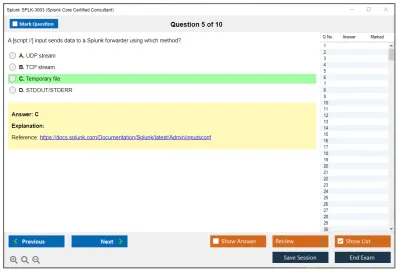 Splunk SPLK-3003 Splunk Core Certified Consultant Practice test exam simulator test engine exam Prep practice test questions answers Image 5