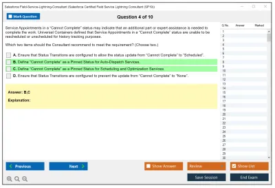 Salesforce Field-Service-Lightning-Consultant Salesforce Certified Field Service Lightning Consultant Practice test exam simulator test engine exam Prep practice test questions answers Image 4