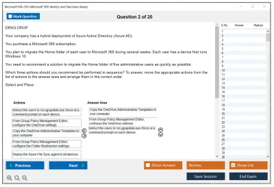Microsoft MS-100 Microsoft 365 Identity and Services Practice test exam simulator test engine exam Prep practice test questions answers Image 2