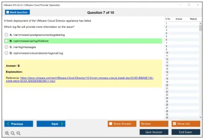 VMware 5V0-32.21 VMware Cloud Provider Specialist Practice test exam simulator test engine exam Prep practice test questions answers Image 7