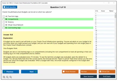 Oracle 1z0-1085-21 Oracle Cloud Infrastructure Foundations 2021 Associate Practice test exam simulator test engine exam Prep practice test questions answers Image 3