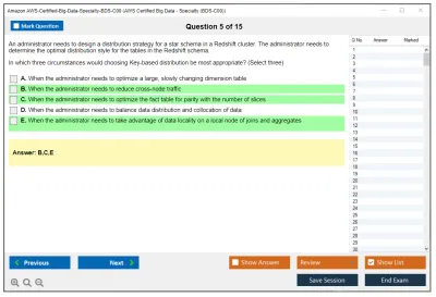 Amazon AWS AWS-Certified-Big-Data-Specialty-BDS-C00 AWS Certified Big Data - Specialty (BDS-C00) Practice test exam simulator test engine exam Prep practice test questions answers Image 5