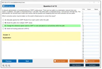 EMC DEA-5TT2 Associate - Networking Version 2.0?(DCA) Practice test exam simulator test engine exam Prep practice test questions answers Image 9
