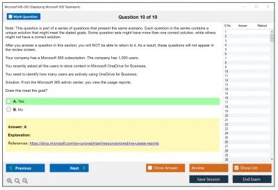 Microsoft MS-300 Deploying Microsoft 365 Teamwork Practice test exam simulator test engine exam Prep practice test questions answers Image 10