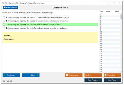 ITIL ITIL-4-Transition ITIL 4 Managing Professional Transition Exam Practice test exam simulator test engine exam Prep practice test questions answers Image 5