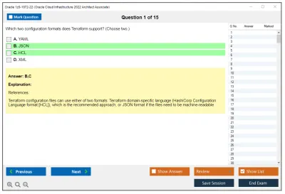 Oracle 1z0-1072-22 Oracle Cloud Infrastructure 2022 Architect Associate Practice test exam simulator test engine exam Prep practice test questions answers Image 1