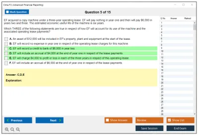 Cima F2 F2 - Advanced Financial Reporting Practice test exam simulator test engine exam Prep practice test questions answers Image 5