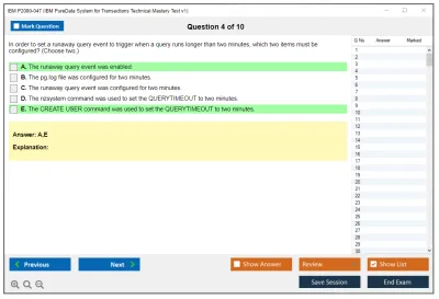 IBM P2090-047 IBM PureData System for Transactions Technical Mastery Test v1 Practice test exam simulator test engine exam Prep practice test questions answers Image 4