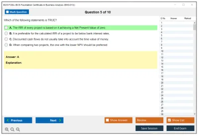 BCS FCBA BCS Foundation Certificate in Business Analysis (BH0-013) Practice test exam simulator test engine exam Prep practice test questions answers Image 5
