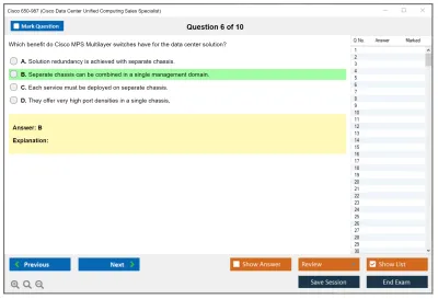Cisco 650-987 Cisco Data Center Unified Computing Sales Specialist Practice test exam simulator test engine exam Prep practice test questions answers Image 6