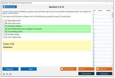 Apple SVC-19A Apple Service Fundamentals Exam Practice test exam simulator test engine exam Prep practice test questions answers Image 5