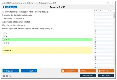 Veritas VCS-273 Administration of Veritas NetBackup 7.6.1 and NetBackup Appliances 2.6.1 Practice test exam simulator test engine exam Prep practice test questions answers Image 9