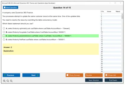 Microsoft MB-500 Microsoft Dynamics 365: Finance and Operations Apps Developer Practice test exam simulator test engine exam Prep practice test questions answers Image 14