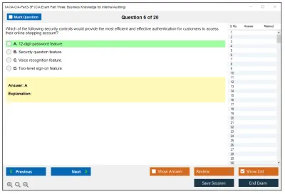 IIA IIA-CIA-Part3-3P CIA Exam Part Three: Business Knowledge for Internal Auditing Practice test exam simulator test engine exam Prep practice test questions answers Image 6