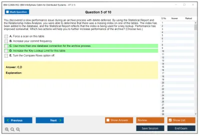 IBM C2090-552 IBM InfoSphere Optim for Distributed Systems - V7.3.1 Practice test exam simulator test engine exam Prep practice test questions answers Image 5