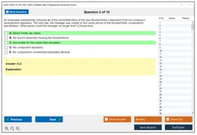 OMG OMG-OCUP-300 OMG-Certified UML Professional Advanced Exam Practice test exam simulator test engine exam Prep practice test questions answers Image 2
