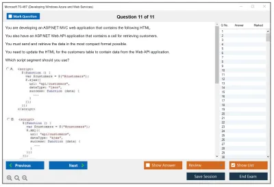 Microsoft 70-487 Developing Windows Azure and Web Services Practice test exam simulator test engine exam Prep practice test questions answers Image 11