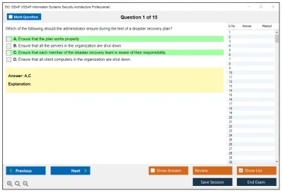 ISC2 ISSAP ISSAP Information Systems Security Architecture Professional Practice test exam simulator test engine exam Prep practice test questions answers Image 1