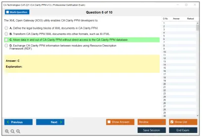 CA Technologies CAT-221 CA Clarity PPM v13.x Professional Certification Exam Practice test exam simulator test engine exam Prep practice test questions answers Image 6
