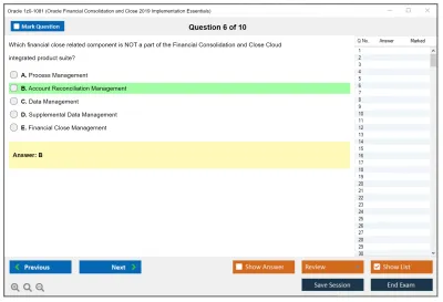Oracle 1z0-1081 Oracle Financial Consolidation and Close 2019 Implementation Essentials Practice test exam simulator test engine exam Prep practice test questions answers Image 6