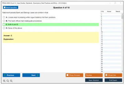 PRMIA 8009 Exam IV: Case Studies: Standards: Governance, Best Practices and Ethics - 2015 Edition Practice test exam simulator test engine exam Prep practice test questions answers Image 4