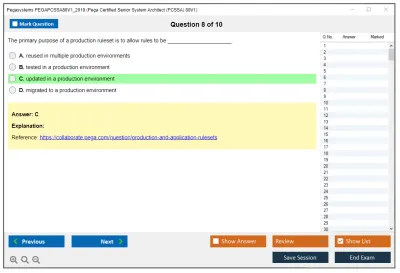 Pegasystems PEGAPCSSA80V1_2019 Pega Certified Senior System Architect (PCSSA) 80V1 Practice test exam simulator test engine exam Prep practice test questions answers Image 8