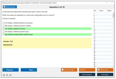 Salesforce B2C-Commerce-Developer Salesforce Certified B2C Commerce Developer Practice test exam simulator test engine exam Prep practice test questions answers Image 5