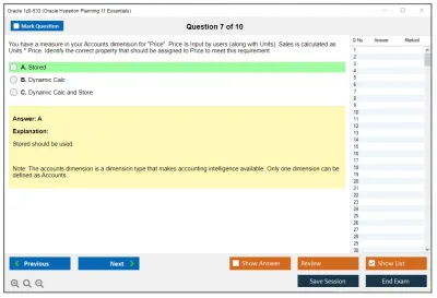 Oracle 1z0-533 Oracle Hyperion Planning 11 Essentials Practice test exam simulator test engine exam Prep practice test questions answers Image 7