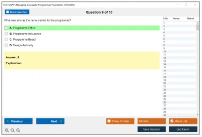 Exin MSPF Managing Successful Programmes Foundation (EX0-003) Practice test exam simulator test engine exam Prep practice test questions answers Image 9