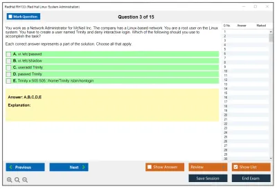 RedHat RH133 Red Hat Linux System Administration Practice test exam simulator test engine exam Prep practice test questions answers Image 3