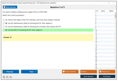 Hitachi HQT-4180 Hitachi Vantara Qualified Professional - VSP Midrange Family Installation Practice test exam simulator test engine exam Prep practice test questions answers Image 5