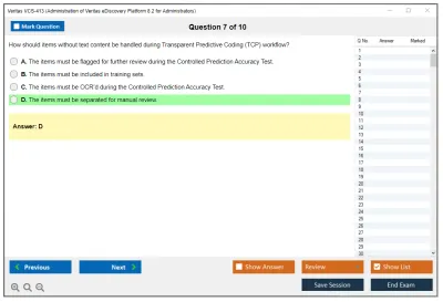 Veritas VCS-413 Administration of Veritas eDiscovery Platform 8.2 for Administrators Practice test exam simulator test engine exam Prep practice test questions answers Image 7