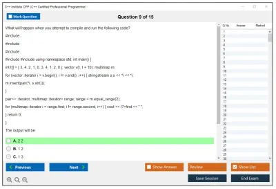 C++ Institute CPP C++ Certified Professional Programmer Practice test exam simulator test engine exam Prep practice test questions answers Image 9
