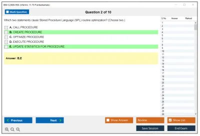 IBM C2090-558 Informix 11.70 Fundamentals Practice test exam simulator test engine exam Prep practice test questions answers Image 2