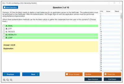 Citrix 1Y0-440 Architecting a Citrix Networking Solution Practice test exam simulator test engine exam Prep practice test questions answers Image 3
