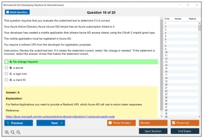 Microsoft AZ-204 Developing Solutions for Microsoft Azure Practice test exam simulator test engine exam Prep practice test questions answers Image 18