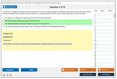 Microsoft MB-335 Microsoft Dynamics 365 Supply Chain Management Functional Consultant Expert Practice test exam simulator test engine exam Prep practice test questions answers Image 7