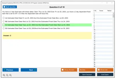 Dassault Systemes ENOV612-PRG V6 ENOVIA V6 Program Central (V6R2012) Practice test exam simulator test engine exam Prep practice test questions answers Image 8