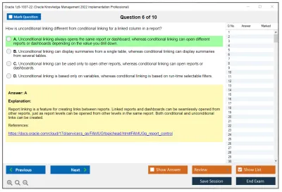 Oracle 1z0-1037-22 Oracle Knowledge Management 2022 Implementation Professional Practice test exam simulator test engine exam Prep practice test questions answers Image 6