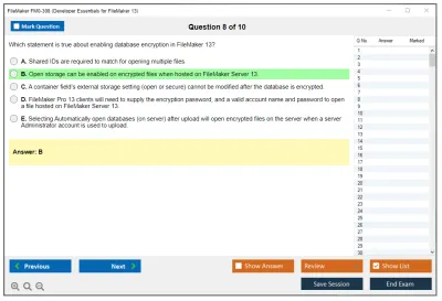 FileMaker FM0-308 Developer Essentials for FileMaker 13 Practice test exam simulator test engine exam Prep practice test questions answers Image 8