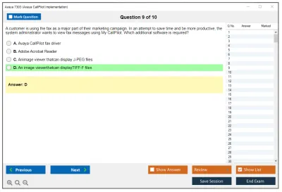Avaya 7303 Avaya CallPilot Implementation Practice test exam simulator test engine exam Prep practice test questions answers Image 9