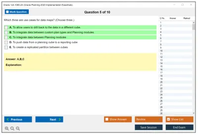 Oracle 1z0-1080-20 Oracle Planning 2020 Implementation Essentials Practice test exam simulator test engine exam Prep practice test questions answers Image 5