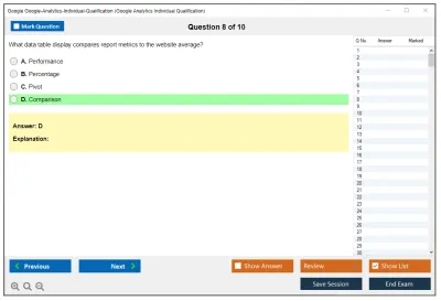 Google Google-Analytics-Individual-Qualification Google Analytics Individual Qualification Practice test exam simulator test engine exam Prep practice test questions answers Image 8