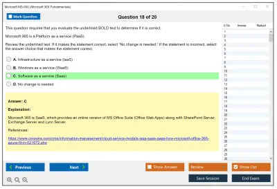 Microsoft MS-900 Microsoft 365 Fundamentals Practice test exam simulator test engine exam Prep practice test questions answers Image 18