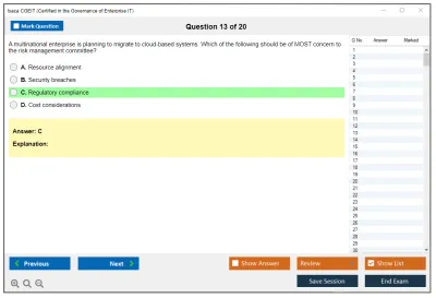Isaca CGEIT Certified in the Governance of Enterprise IT Exam Practice test exam simulator test engine exam Prep practice test questions answers Image 13