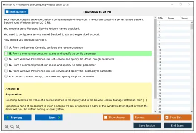 Microsoft 70-410 Installing and Configuring Windows Server 2012 Practice test exam simulator test engine exam Prep practice test questions answers Image 15